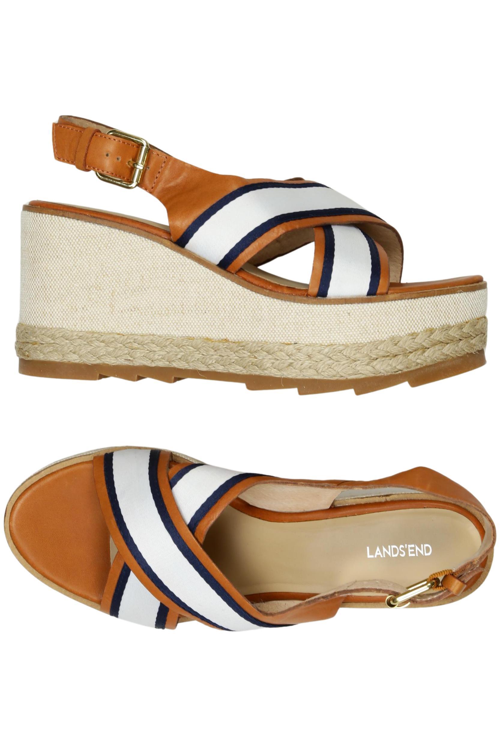 

Lands End Damen Sandale, braun, Gr. 8