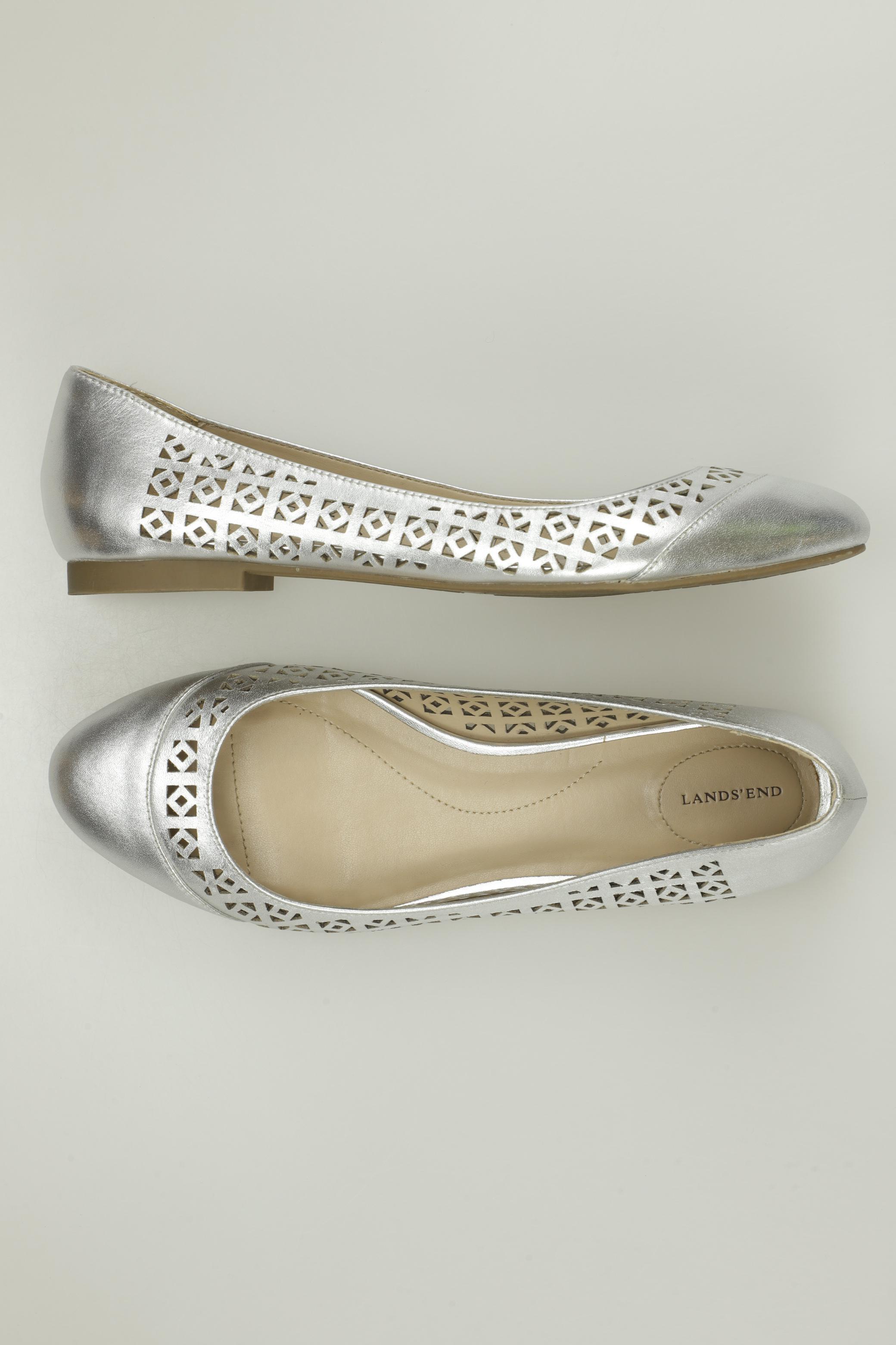 

Lands End Damen Ballerinas, silber