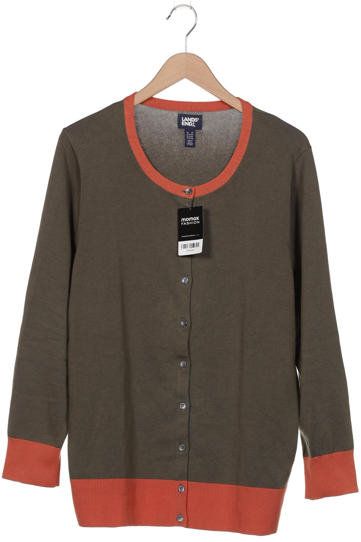 

Lands End Damen Strickjacke, grün, Gr. 52