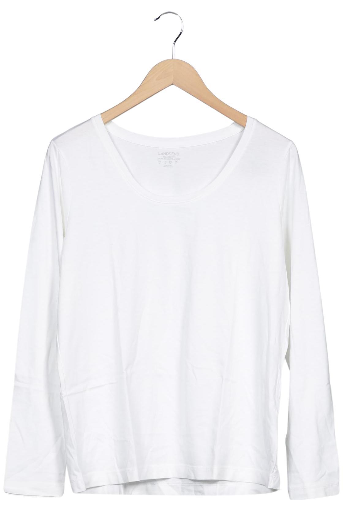 

Lands End Damen Langarmshirt, weiß, Gr. 38