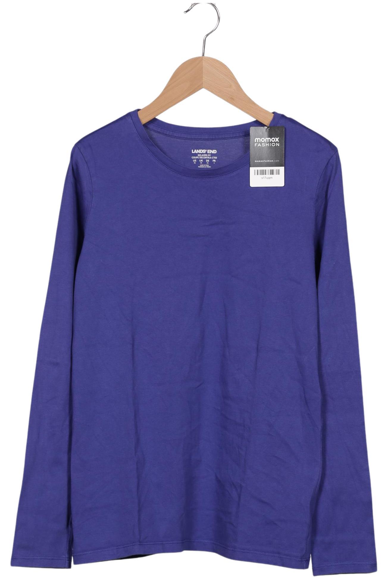 

Lands End Damen Langarmshirt, blau, Gr. 34