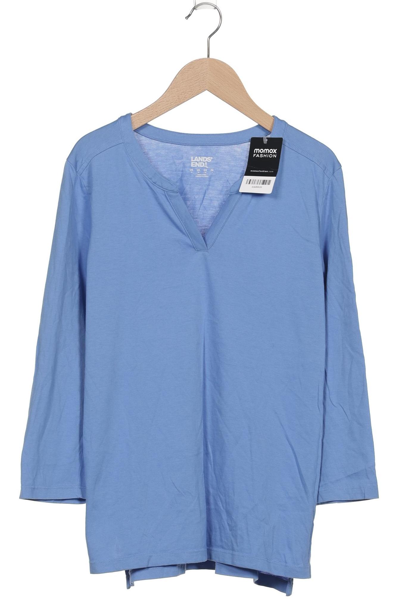 

Lands End Damen Langarmshirt, blau, Gr. 34