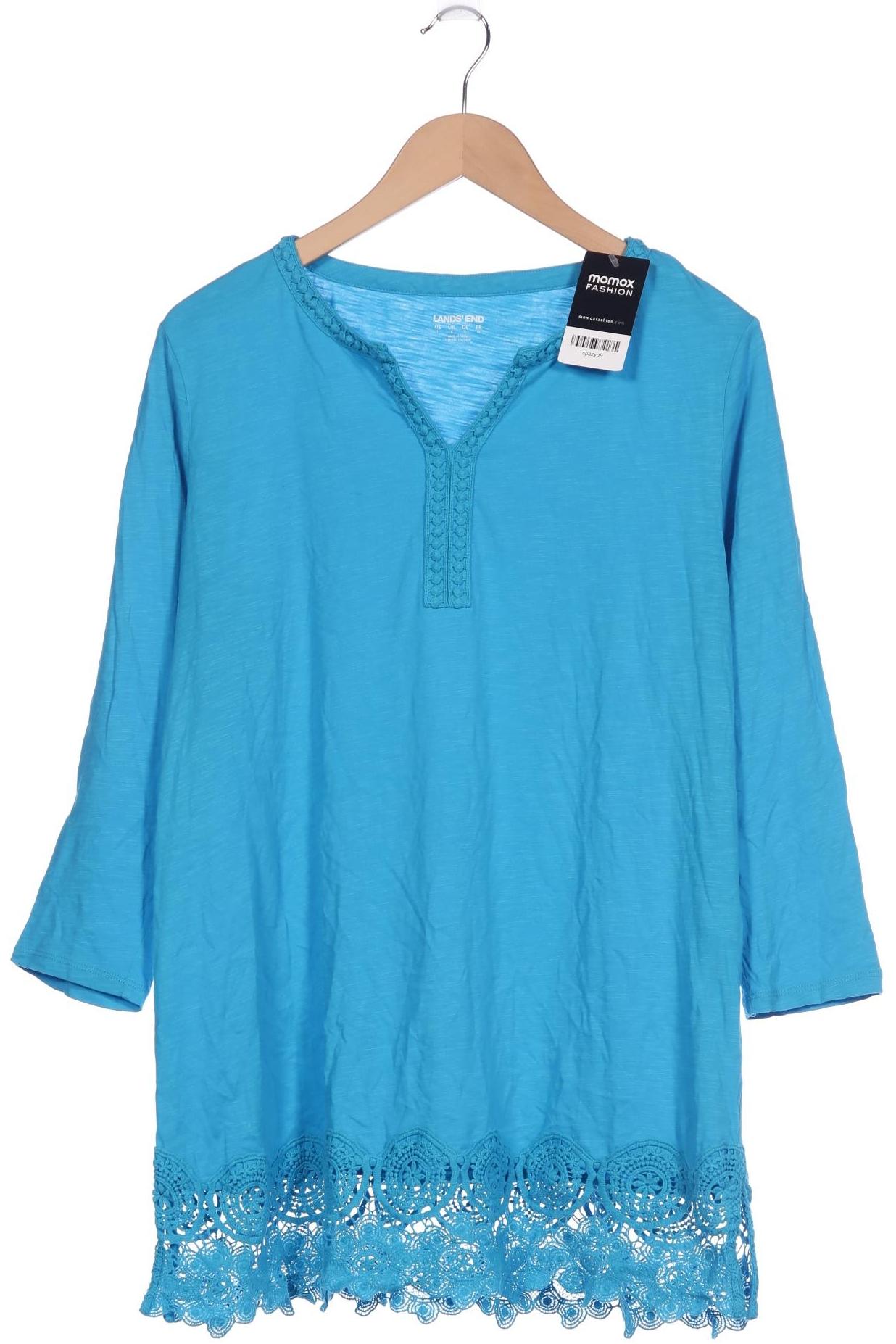 

Lands End Damen Langarmshirt, blau, Gr. 42