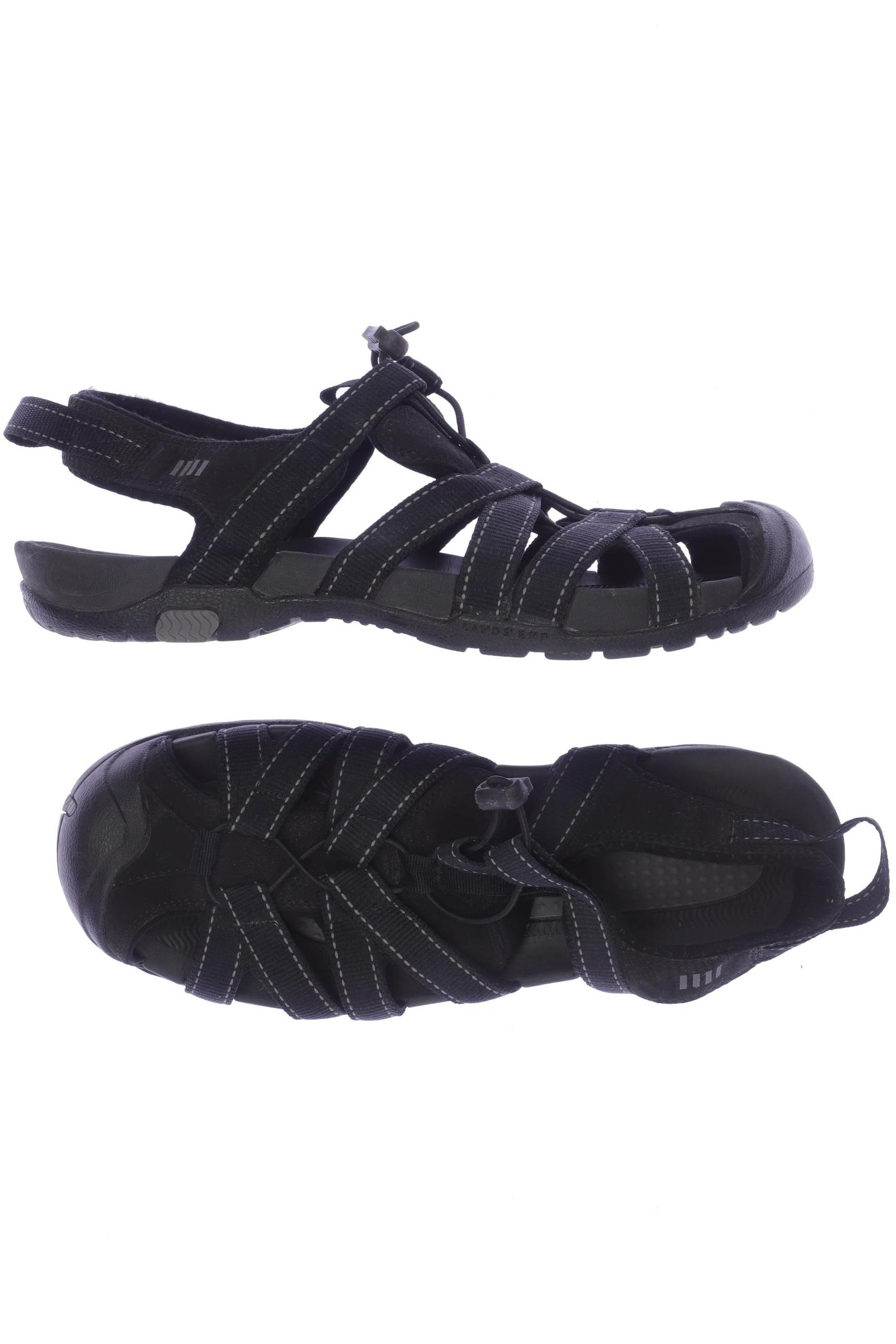 

Lands End Damen Sandale, schwarz, Gr. 9