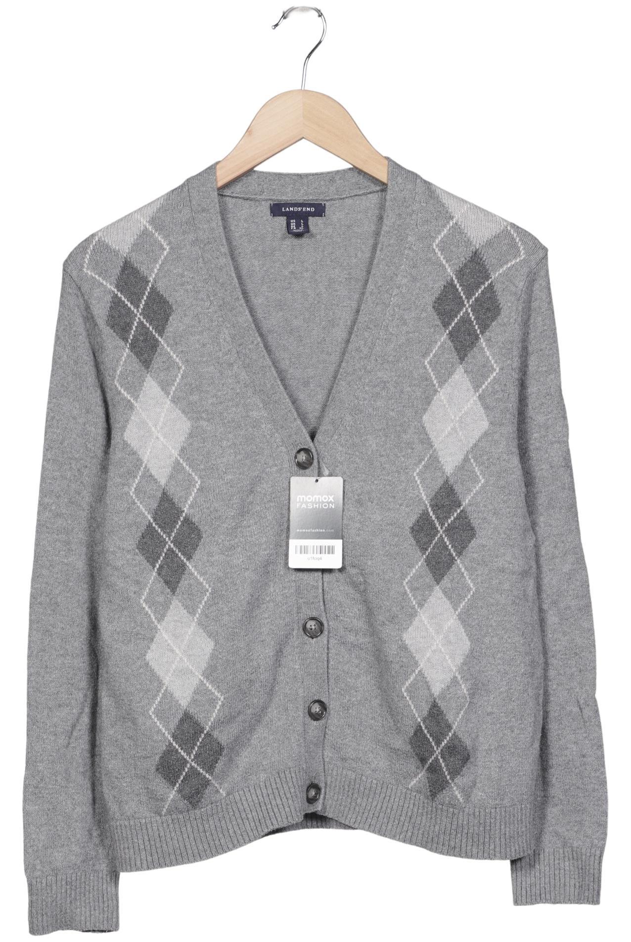 

Lands End Damen Strickjacke, grau, Gr. 42