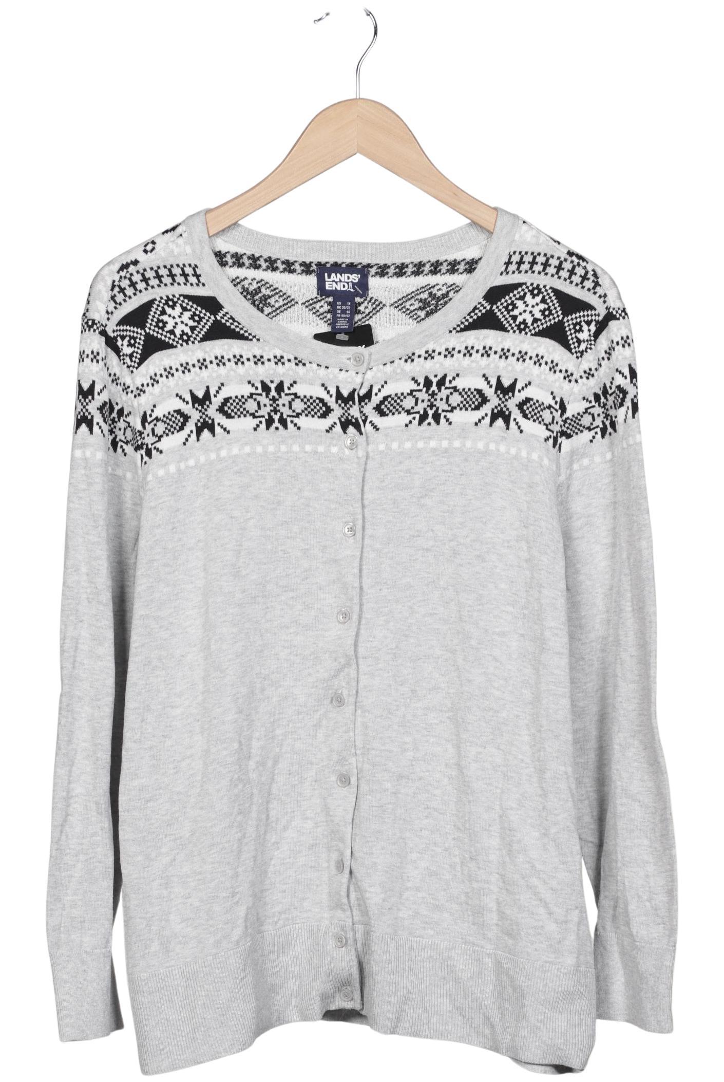 

Lands End Damen Strickjacke, grau, Gr. 50