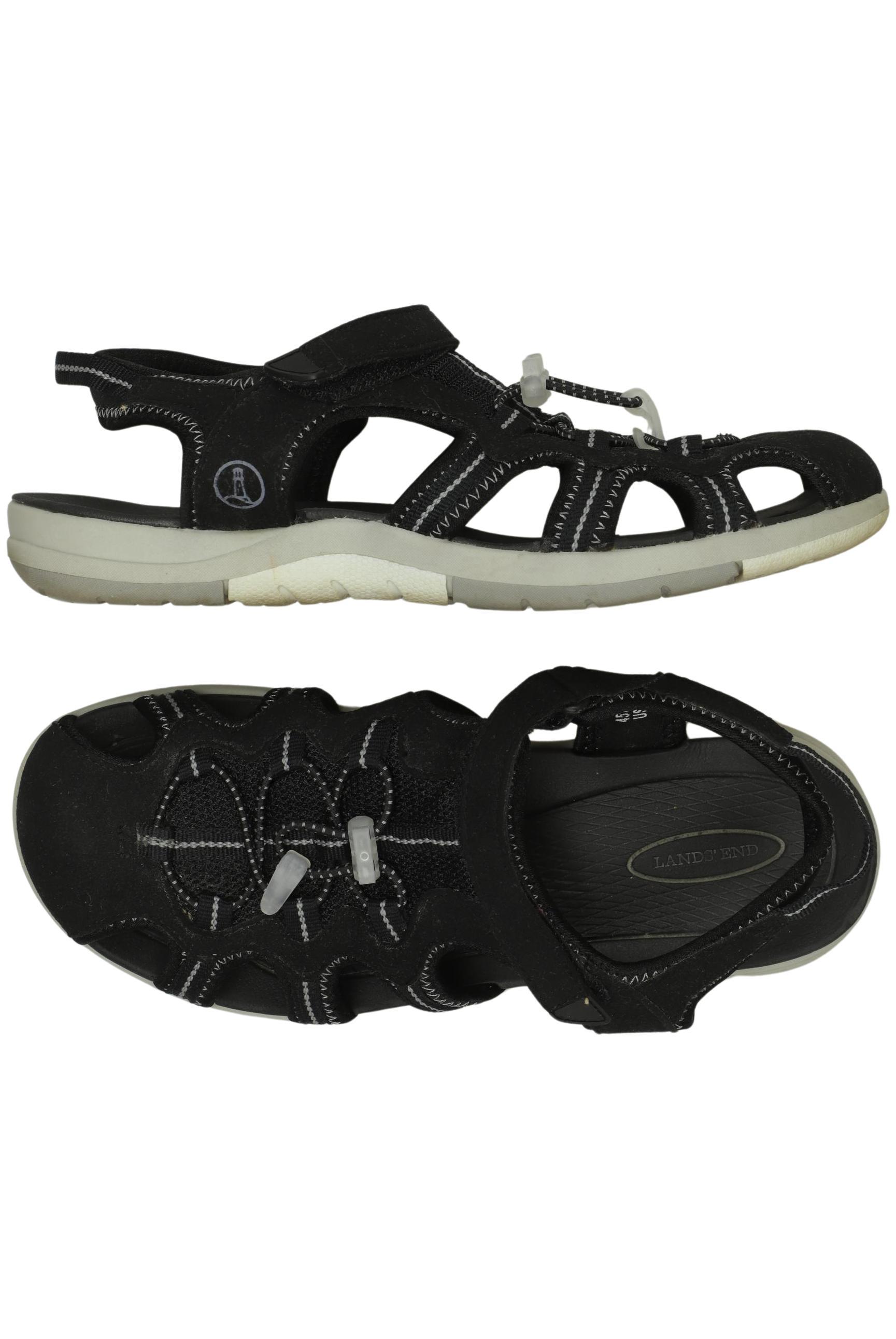 

Lands End Damen Sandale, schwarz, Gr. 8