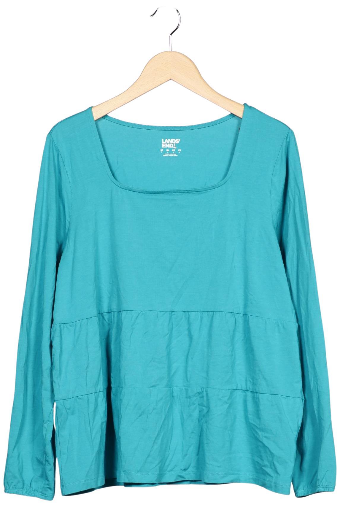 

Lands End Damen Langarmshirt, türkis, Gr. 42