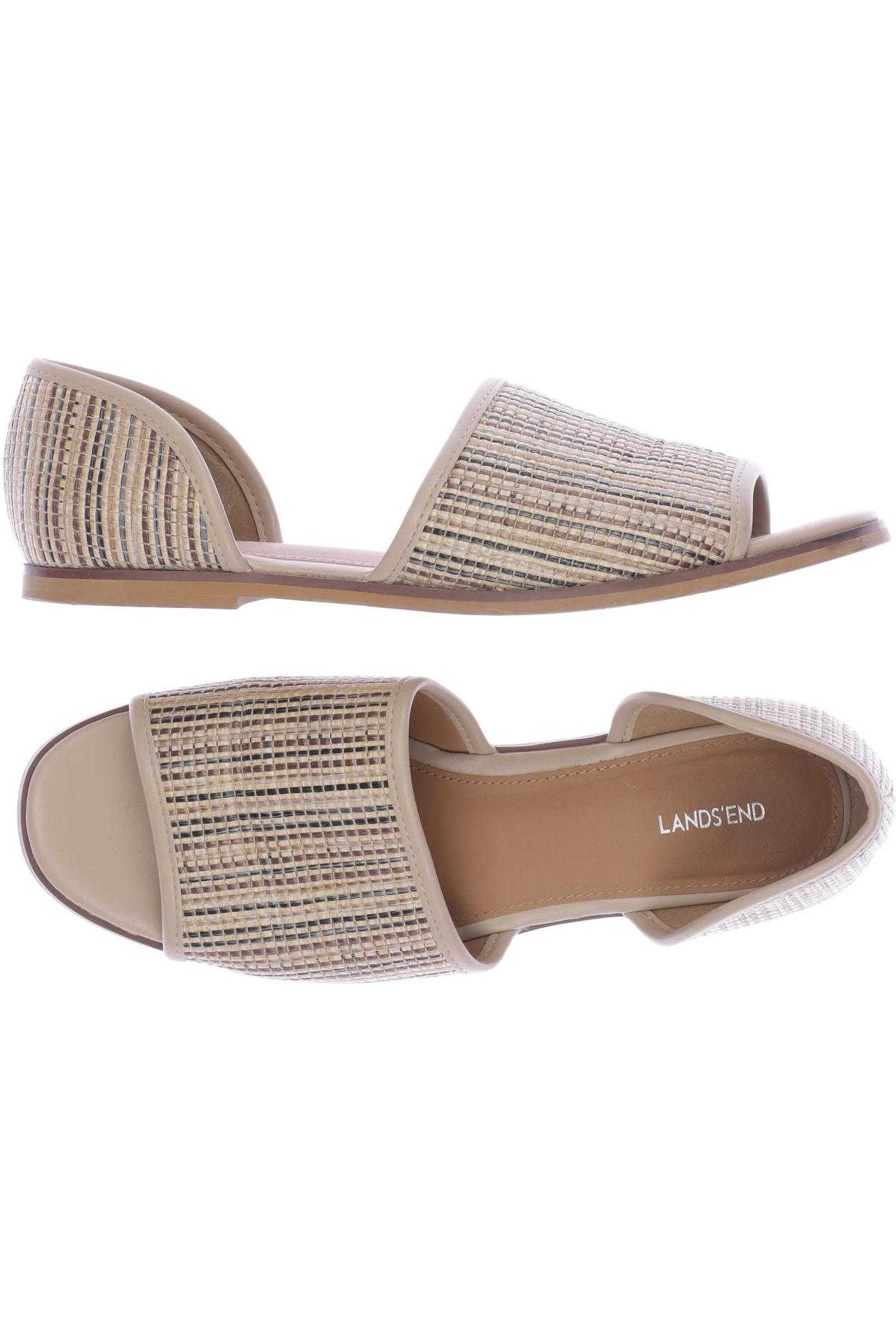 

Lands End Damen Sandale, beige, Gr. 8.5