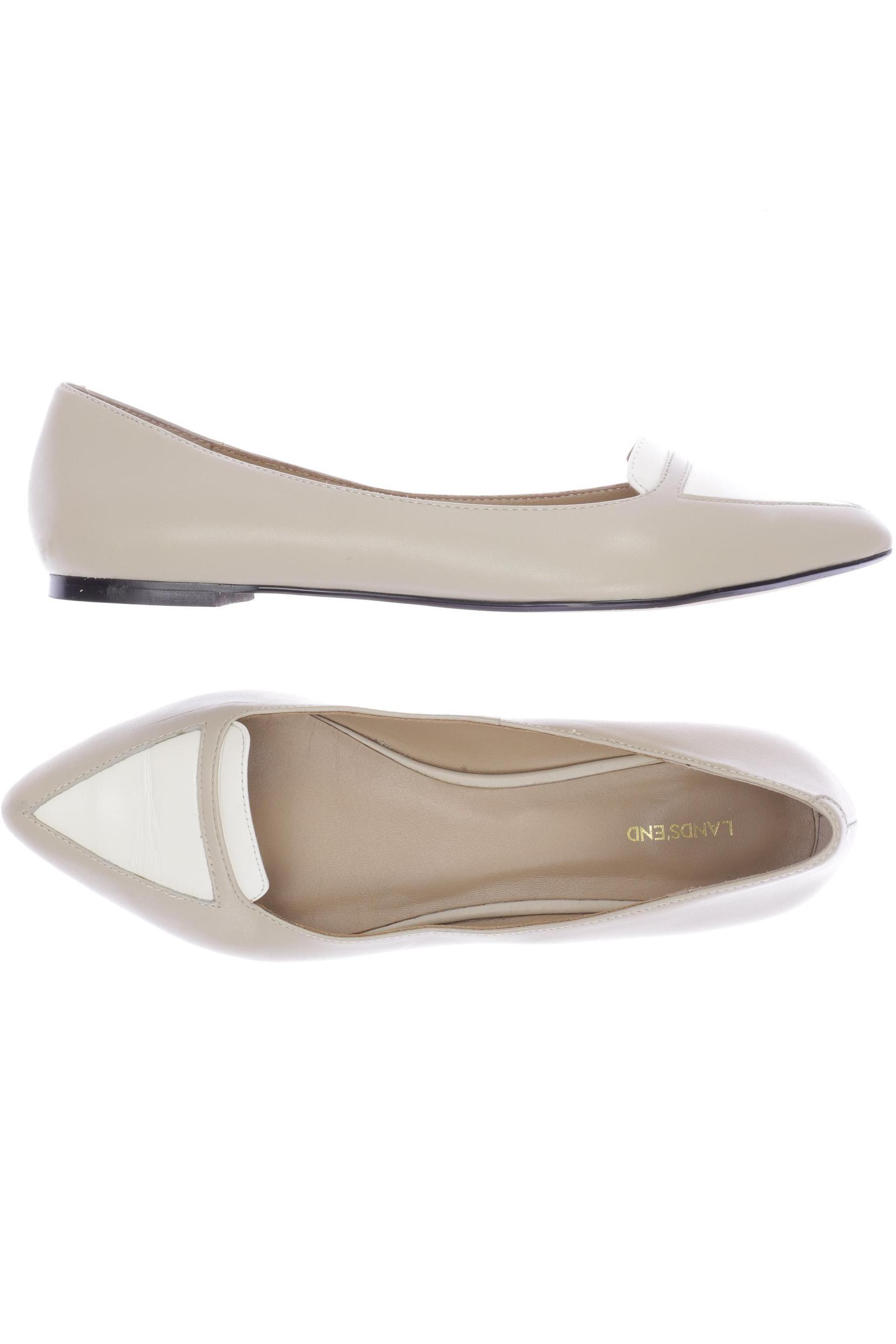 

Lands End Damen Ballerinas, beige, Gr. 8.5