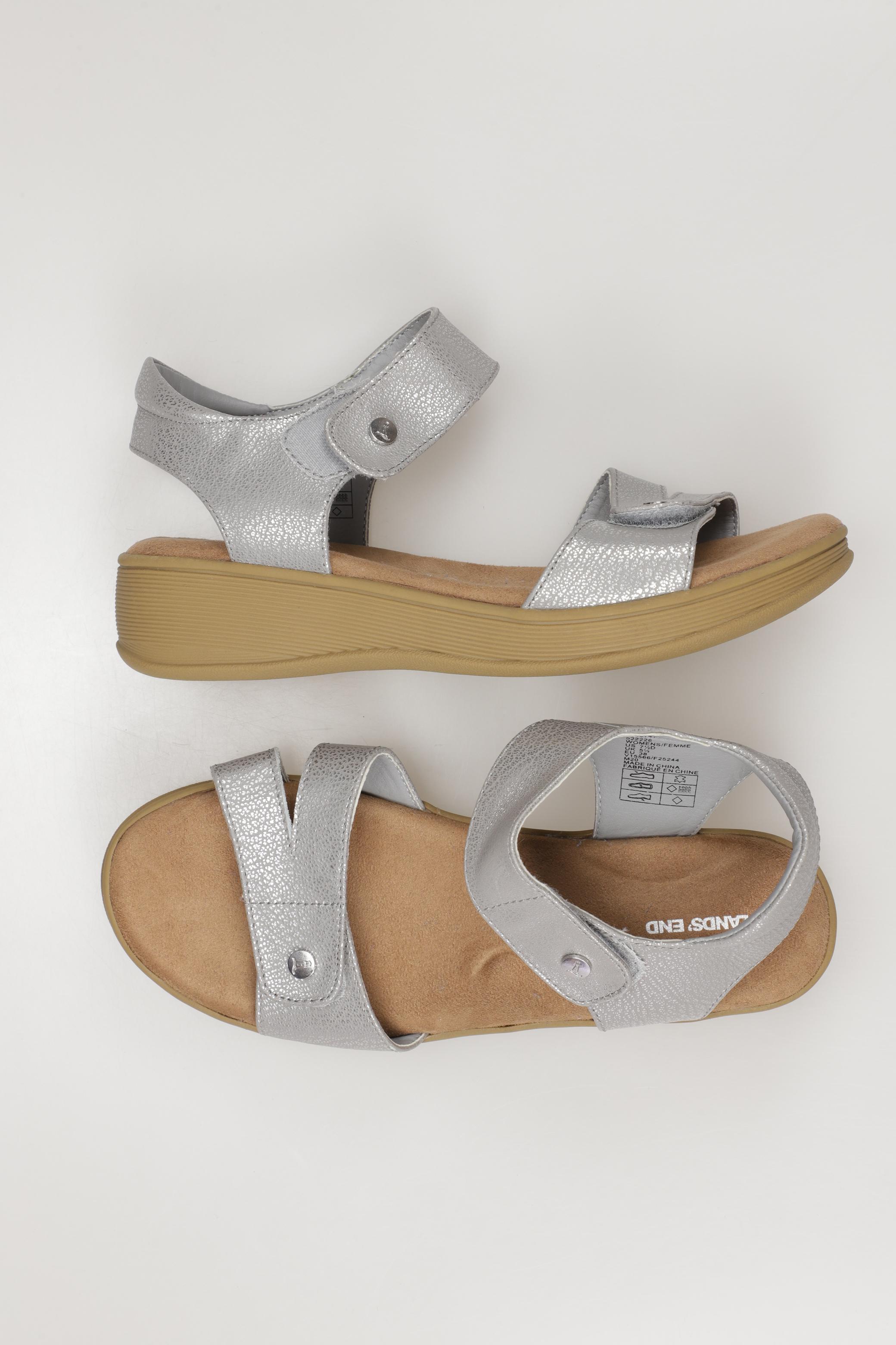

Lands End Damen Sandale, silber, Gr. 38