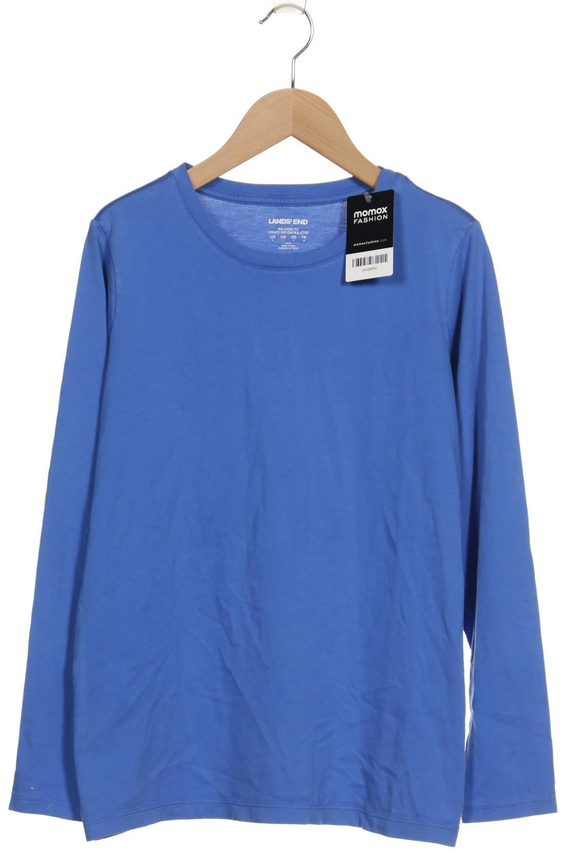 

Lands End Damen Langarmshirt, blau, Gr. 36