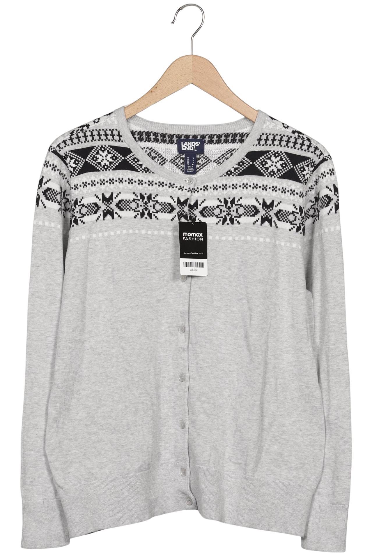 

Lands End Damen Strickjacke, grau, Gr. 42