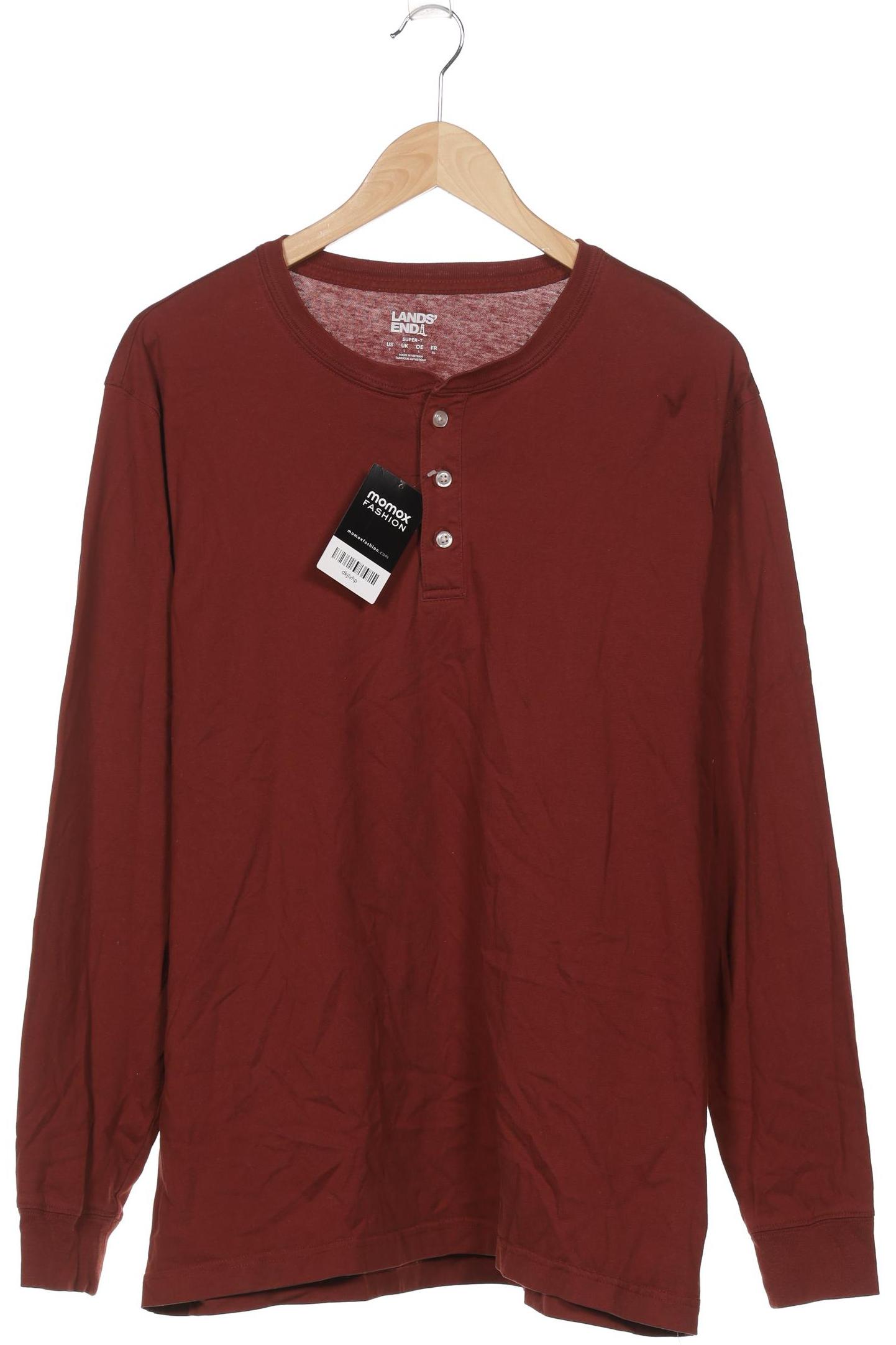 

Lands End Herren Langarmshirt, bordeaux, Gr. 52