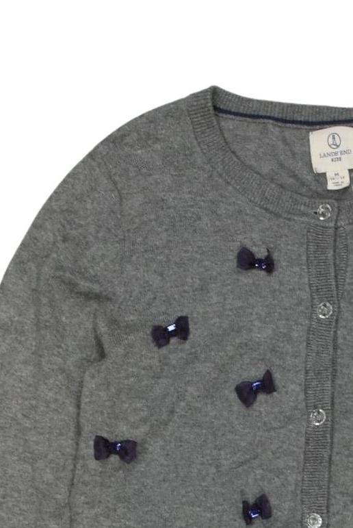 Thumbnail - Lands End Mädchen Strickjacke, grau, Gr. 146