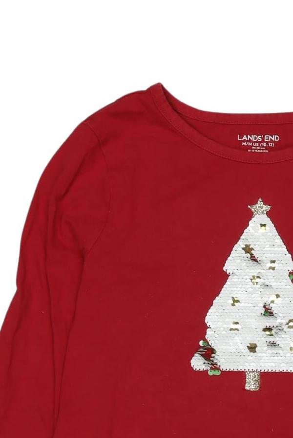 Thumbnail - Lands End Mädchen Langarmshirt, rot, Gr. 146