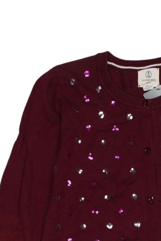 Thumbnail - Lands End Mädchen Strickjacke, bordeaux, Gr. 146
