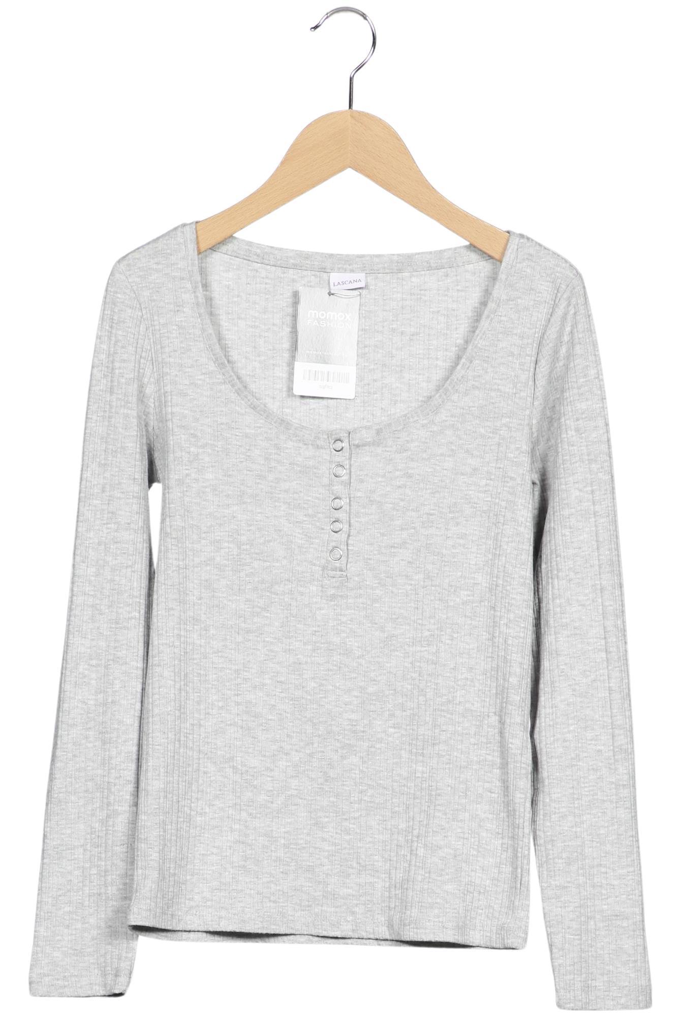 

Lascana Damen Langarmshirt, grau, Gr. 32
