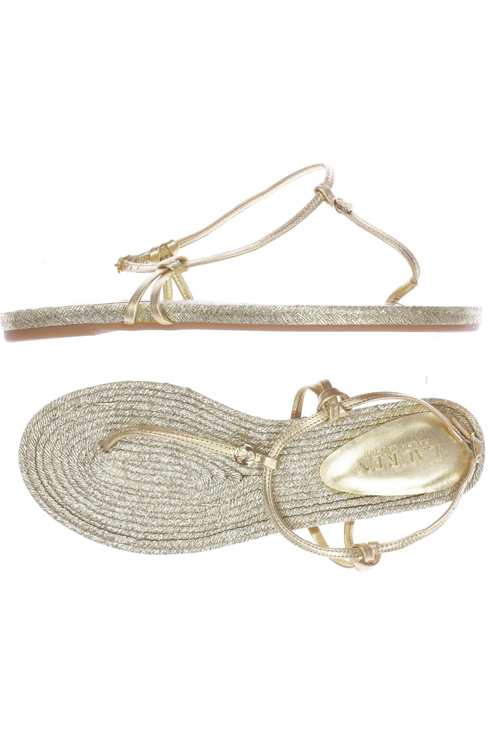 

Lauren Ralph Lauren Damen Sandale, gold, Gr. 8