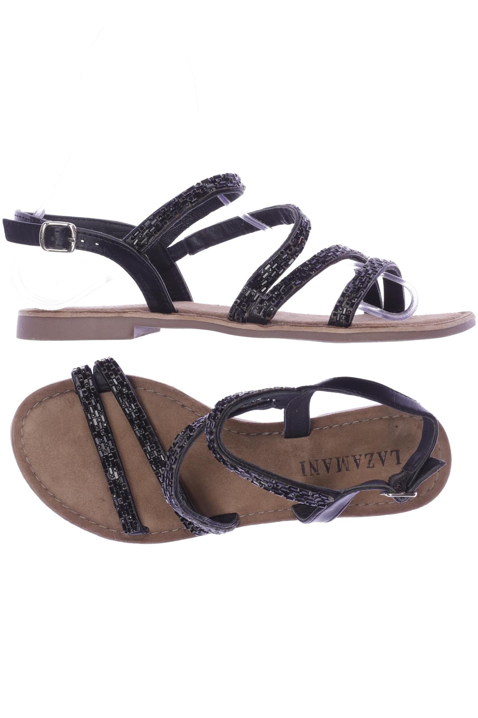 

Lazamani Damen Sandale, schwarz, Gr. 38