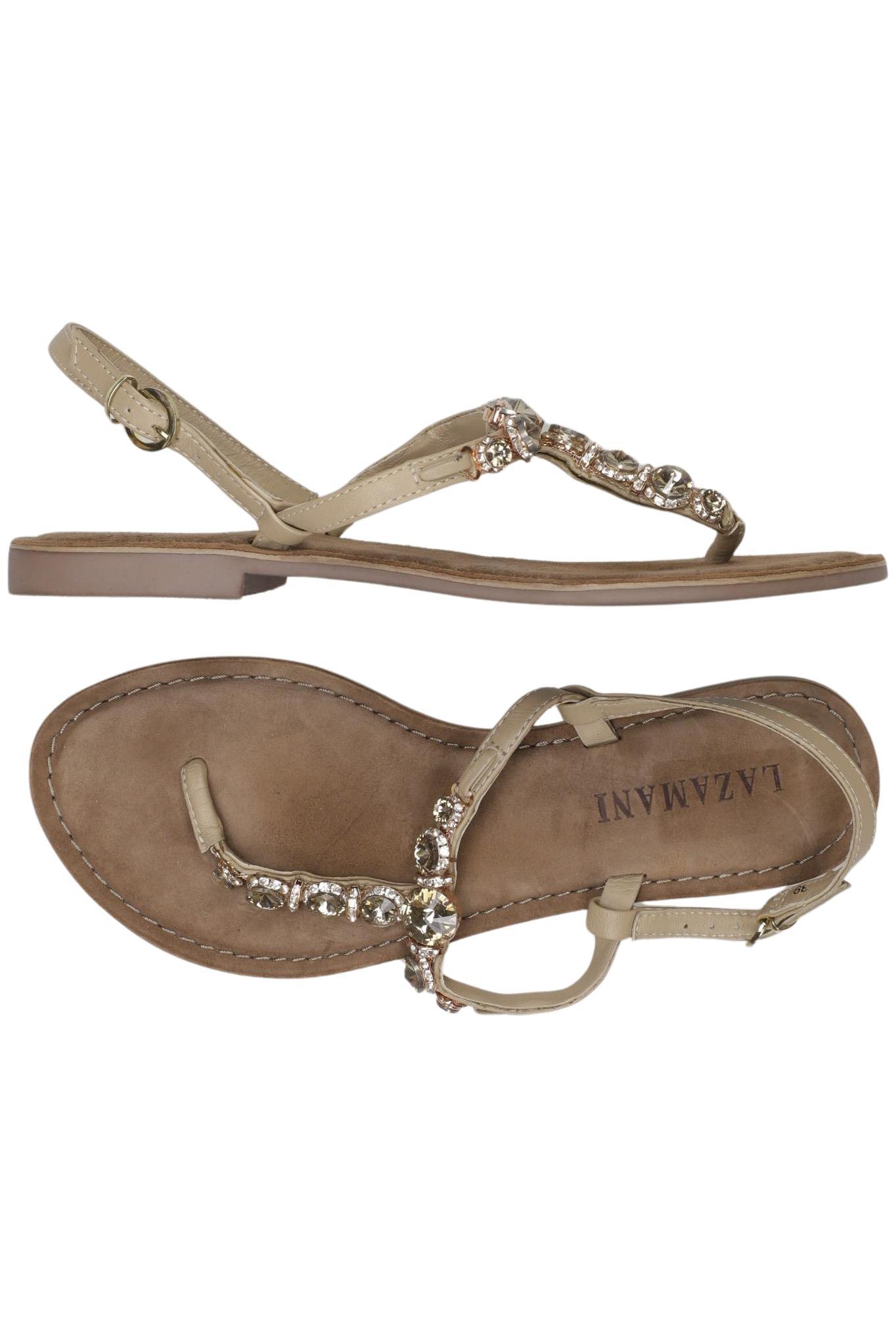 

Lazamani Damen Sandale, beige, Gr. 39