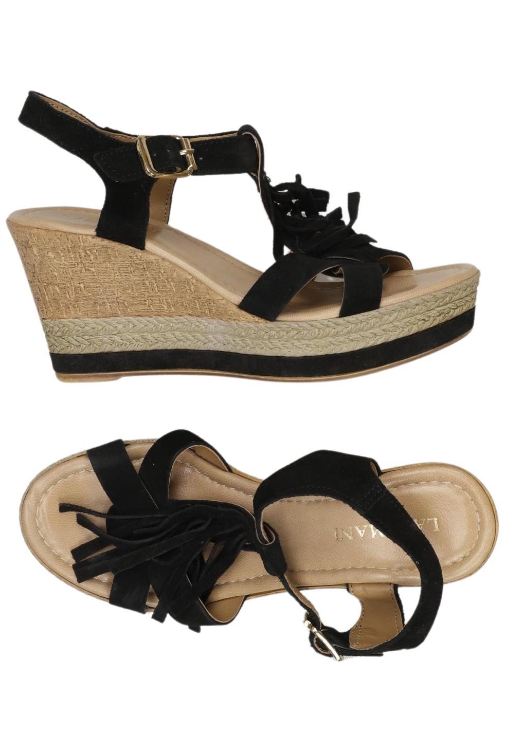 

Lazamani Damen Sandale, schwarz, Gr. 37