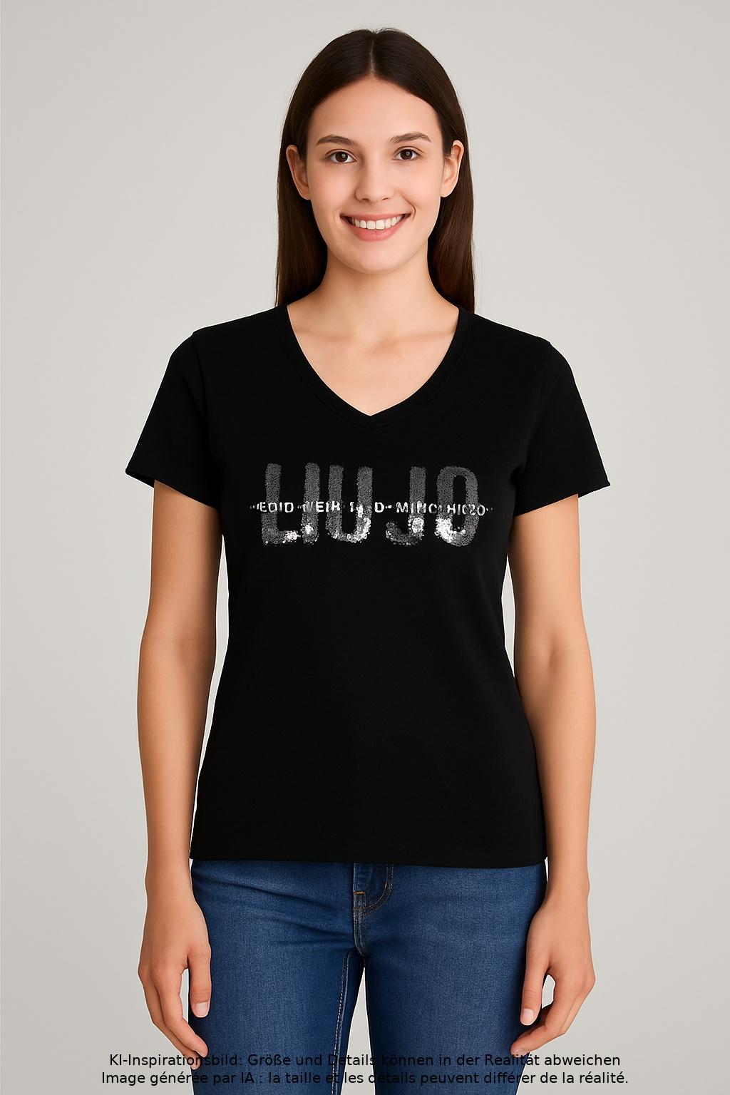 

LIU JO Damen T-Shirt, schwarz, Gr. 36