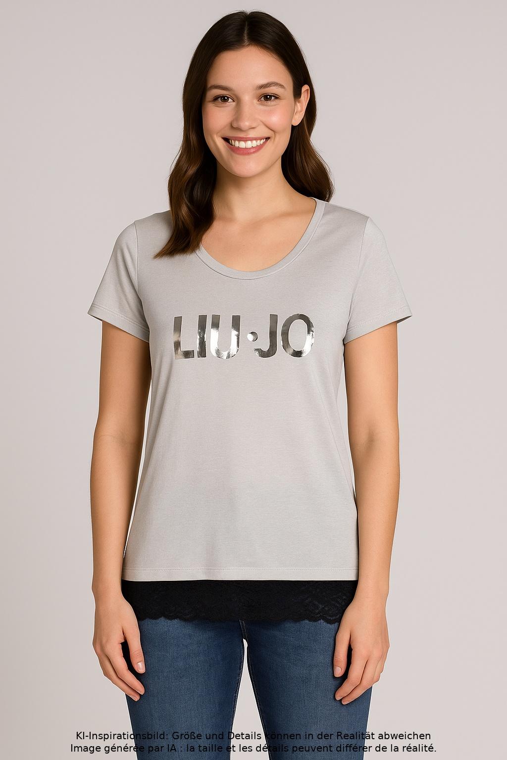 

LIU JO Damen T-Shirt, grau, Gr. 36