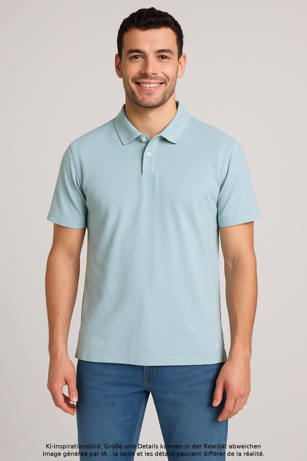 Thumbnail - Living Crafts Herren Poloshirt, hellblau, Gr. 48