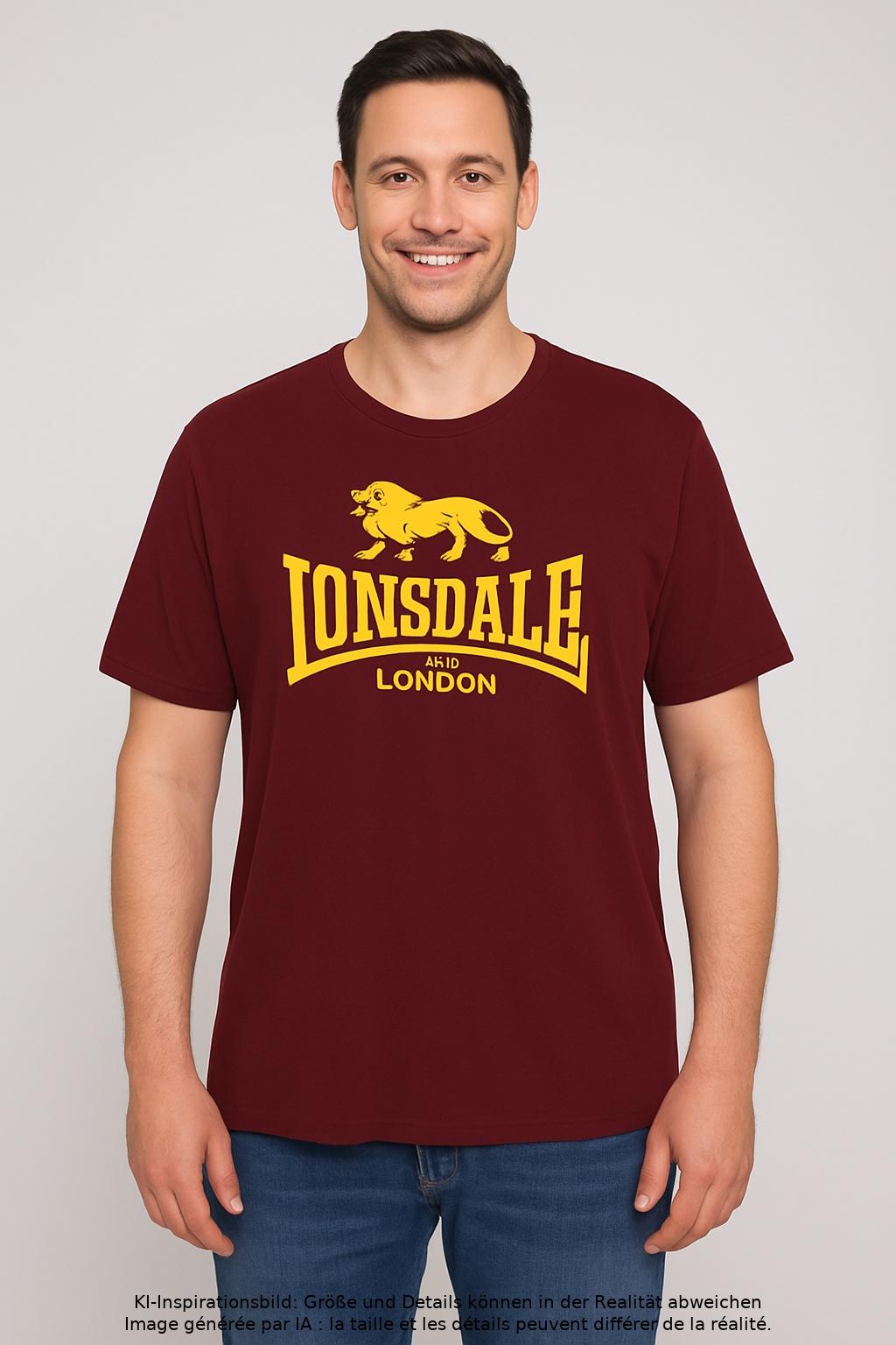 

Lonsdale London Herren T-Shirt, bordeaux, Gr. 54