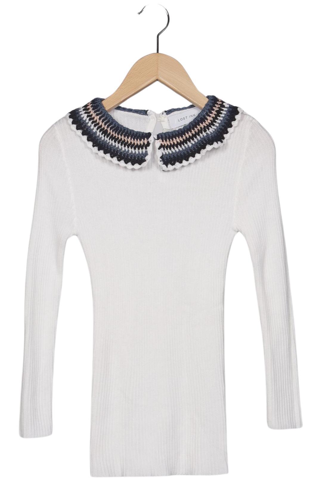 

Lost Ink Damen Pullover, weiß, Gr. 34