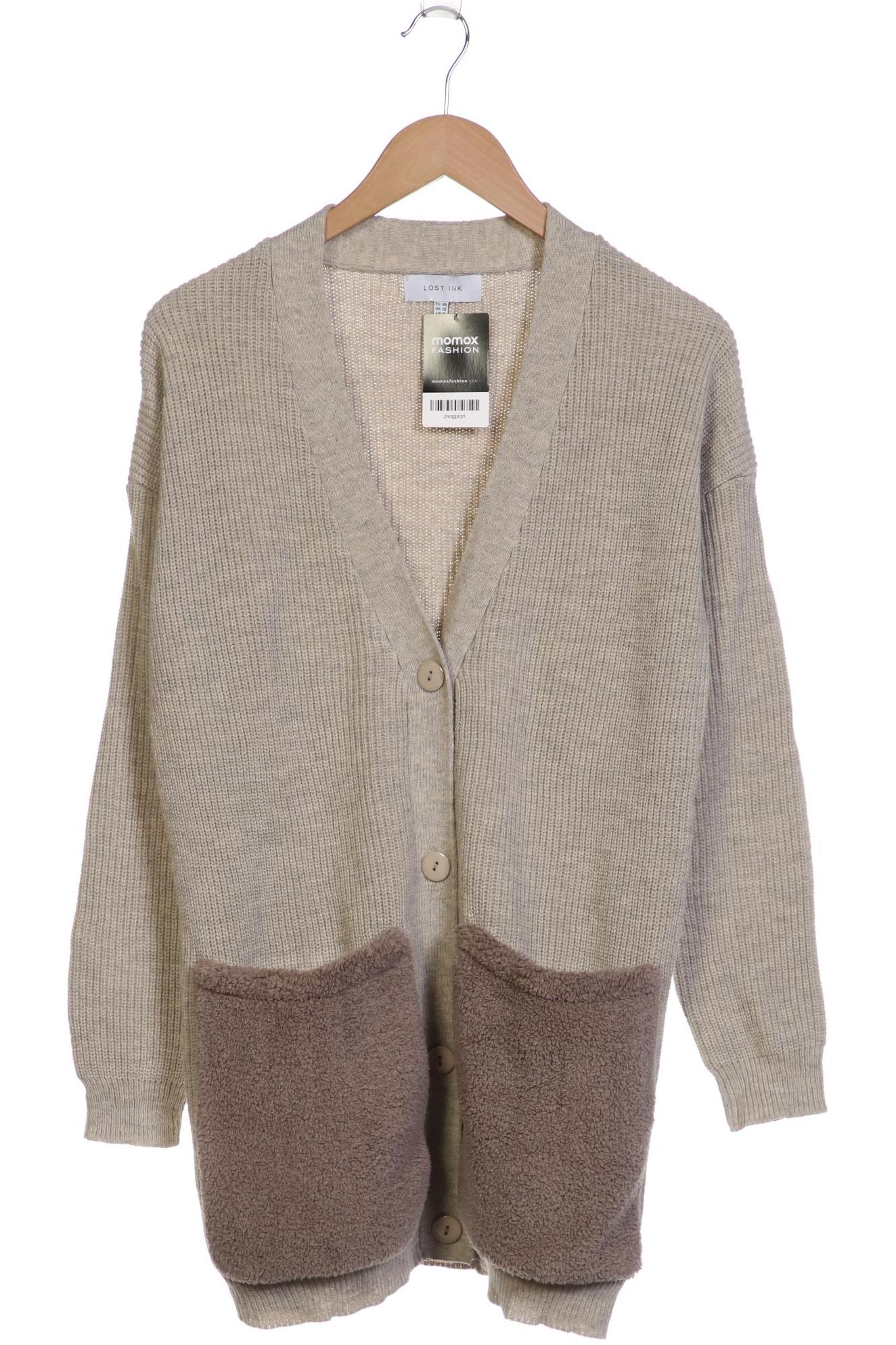 

Lost Ink Damen Strickjacke, grau, Gr. 38