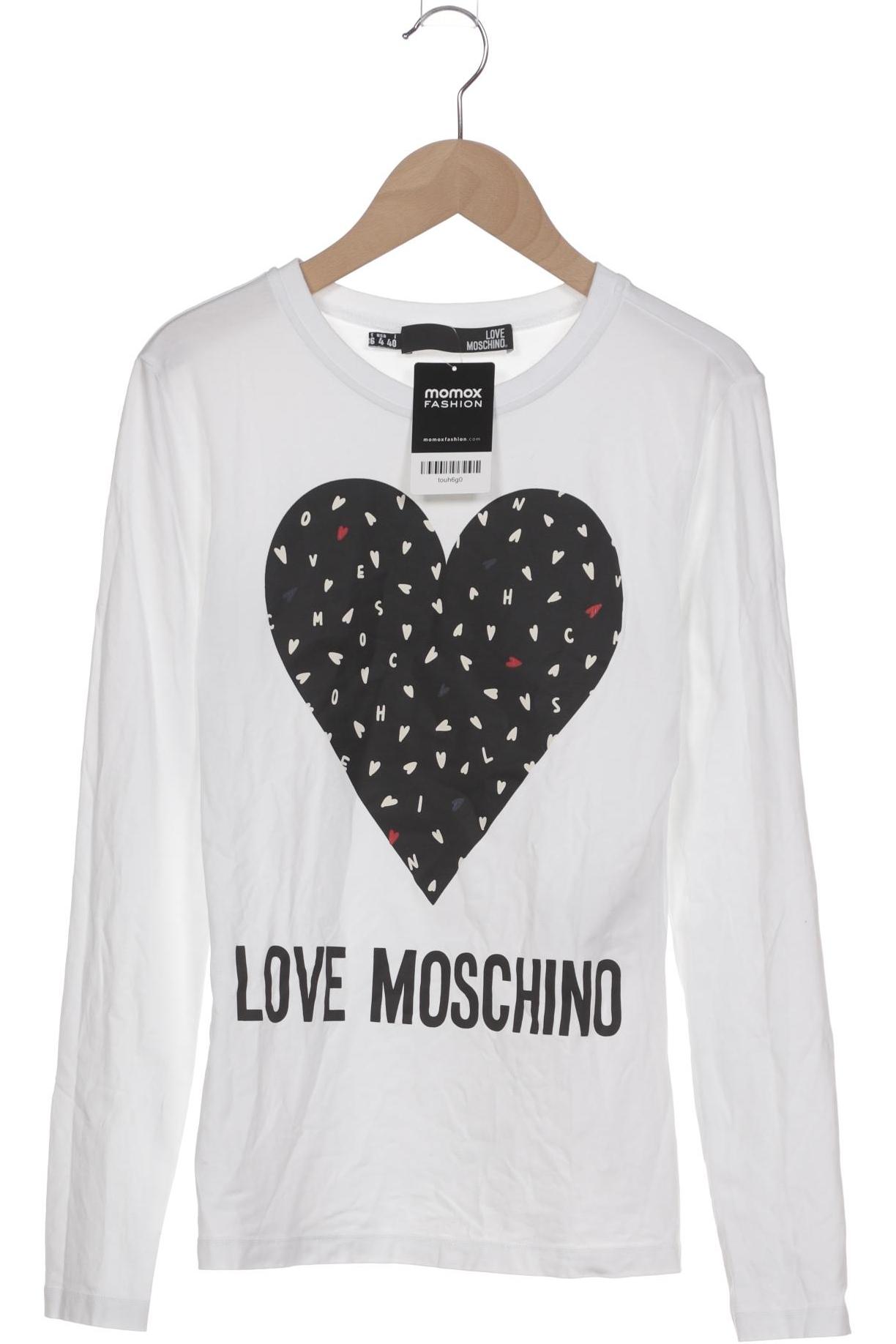

Love Moschino Damen Langarmshirt, weiß, Gr. 36