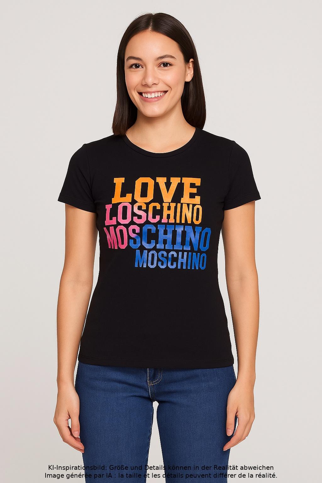 

Love Moschino Damen T-Shirt, schwarz, Gr. 36