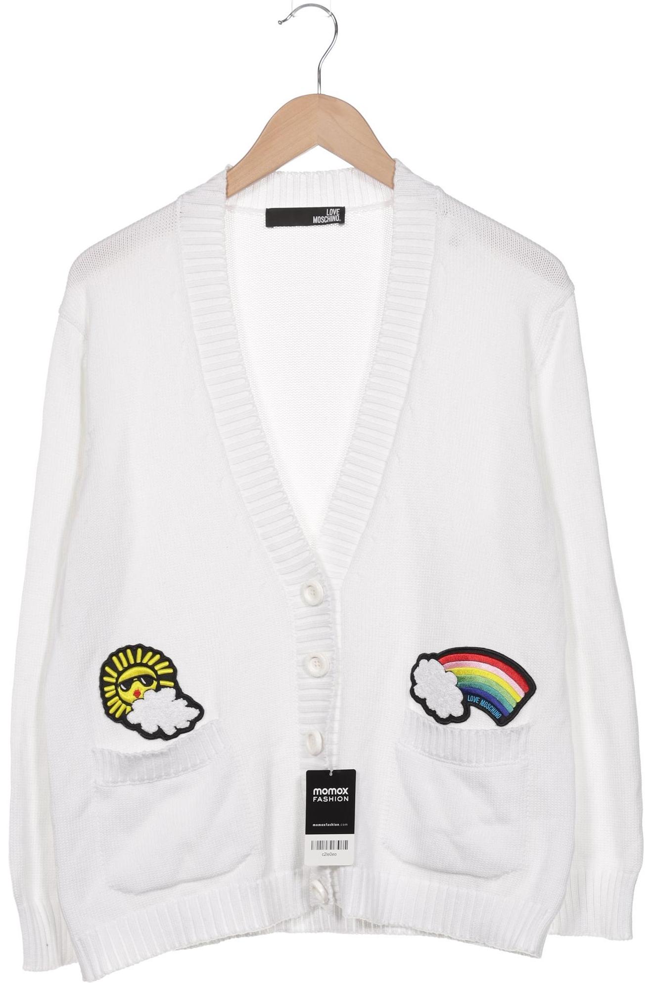 

Love Moschino Damen Strickjacke, weiß, Gr. 36