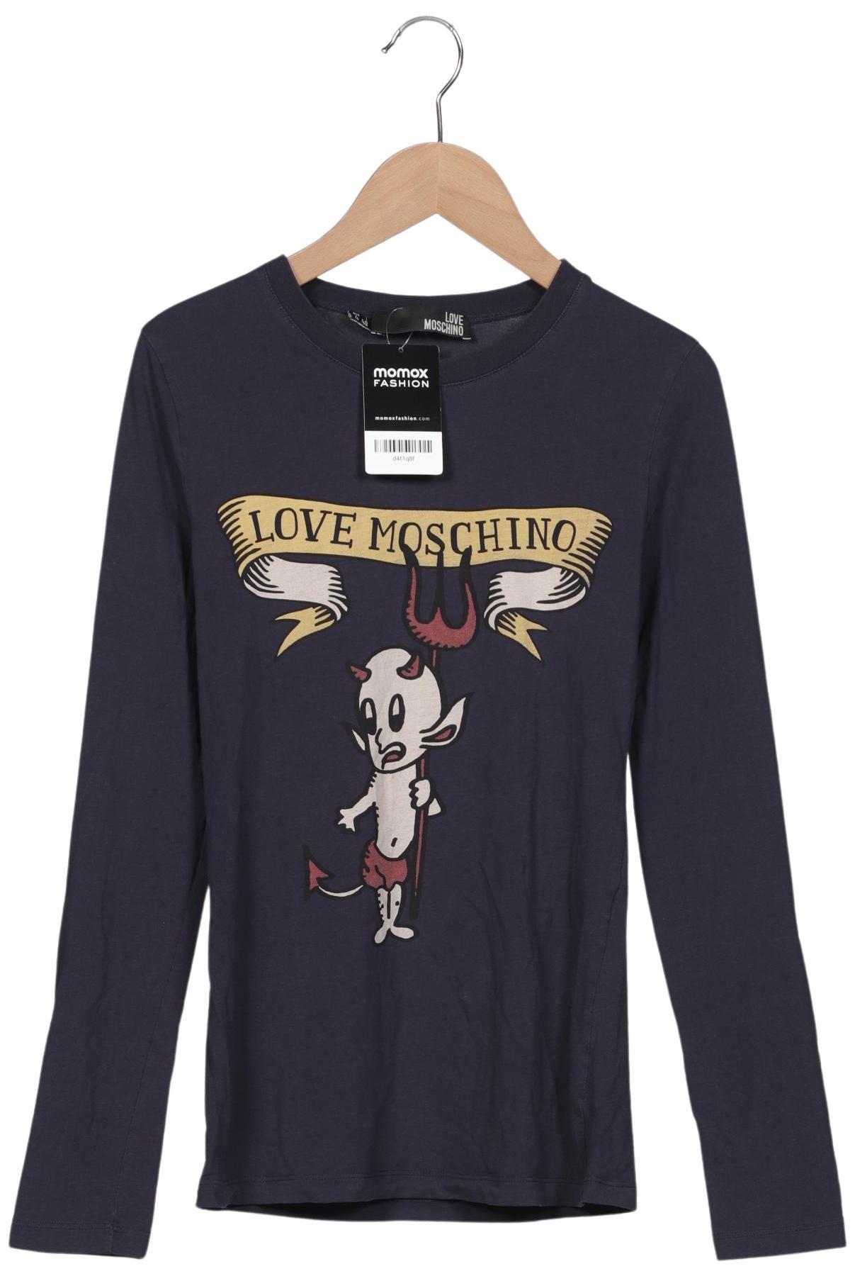 

Love Moschino Damen Langarmshirt, marineblau, Gr. 36