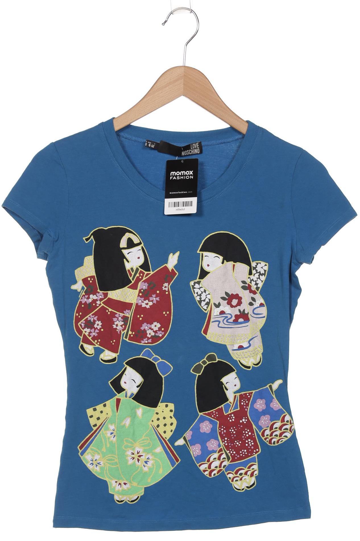 

Love Moschino Damen T-Shirt, blau, Gr. 38