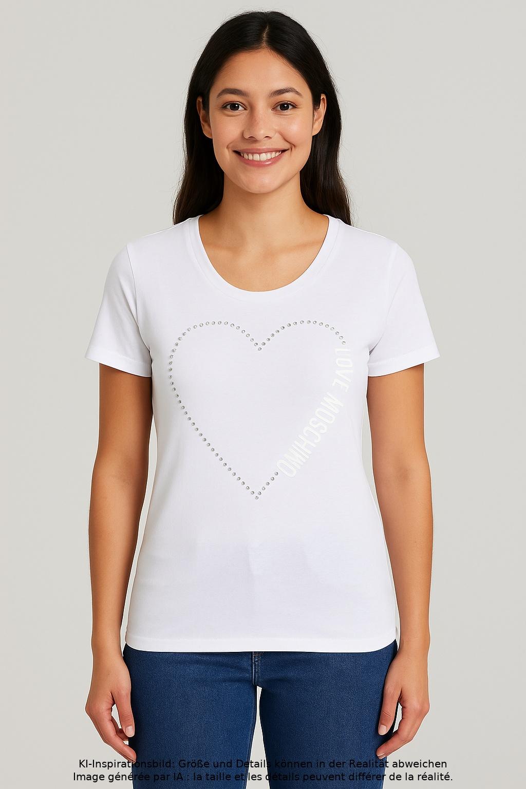 

Love Moschino Damen T-Shirt, weiß, Gr. 40