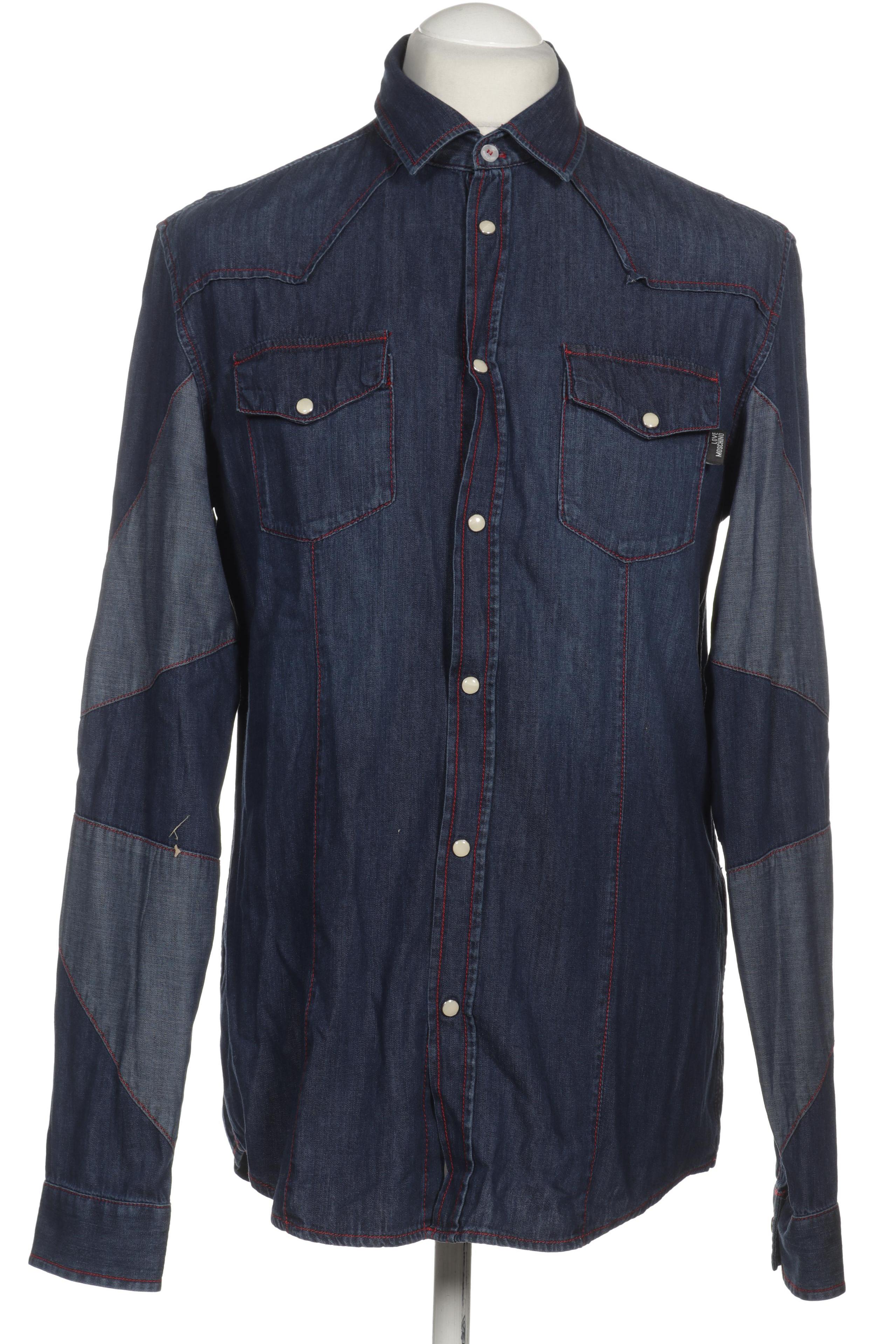 

Love Moschino Herren Hemd, blau, Gr. 52