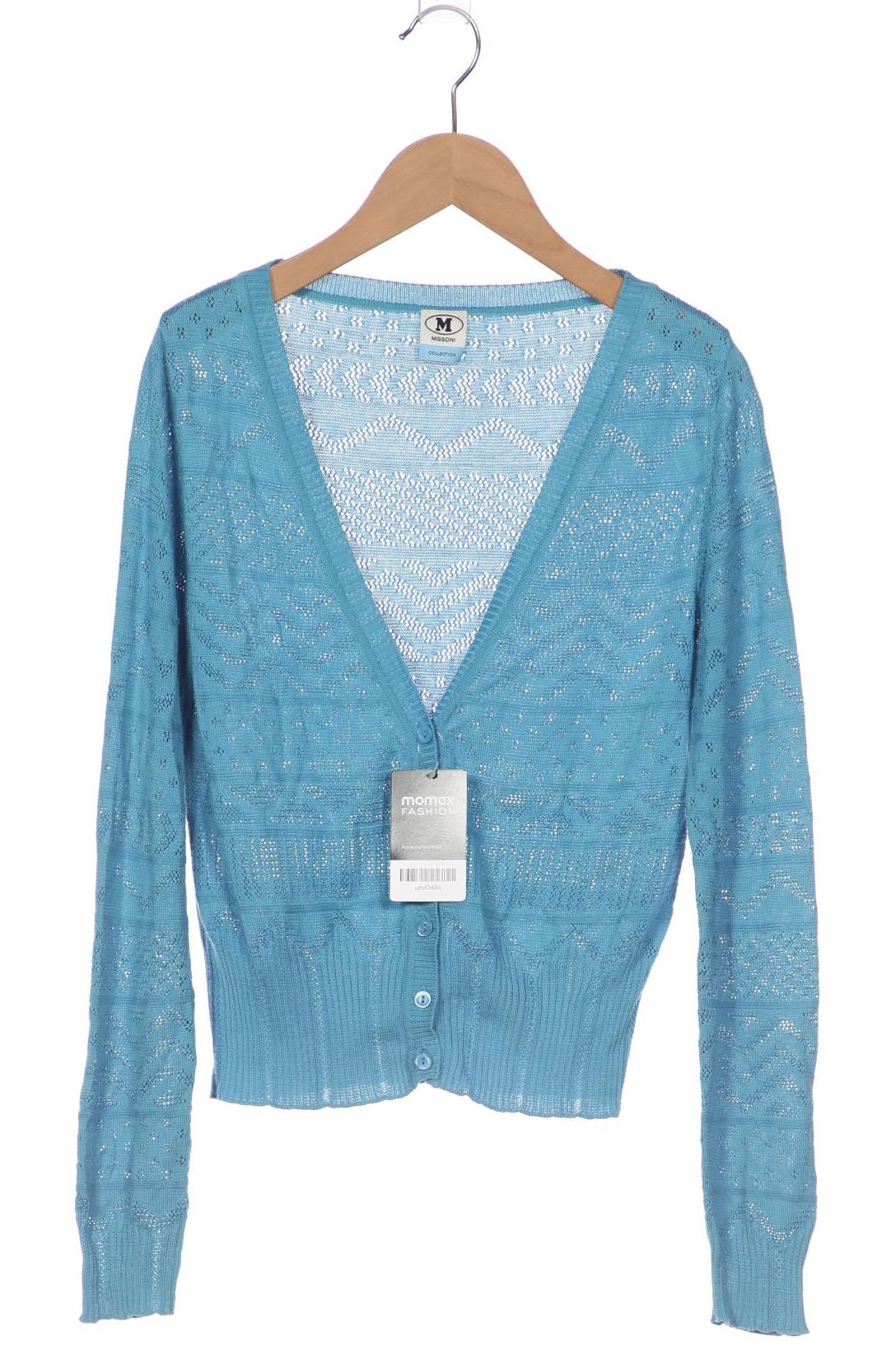 

M Missoni Damen Strickjacke, blau, Gr. 34