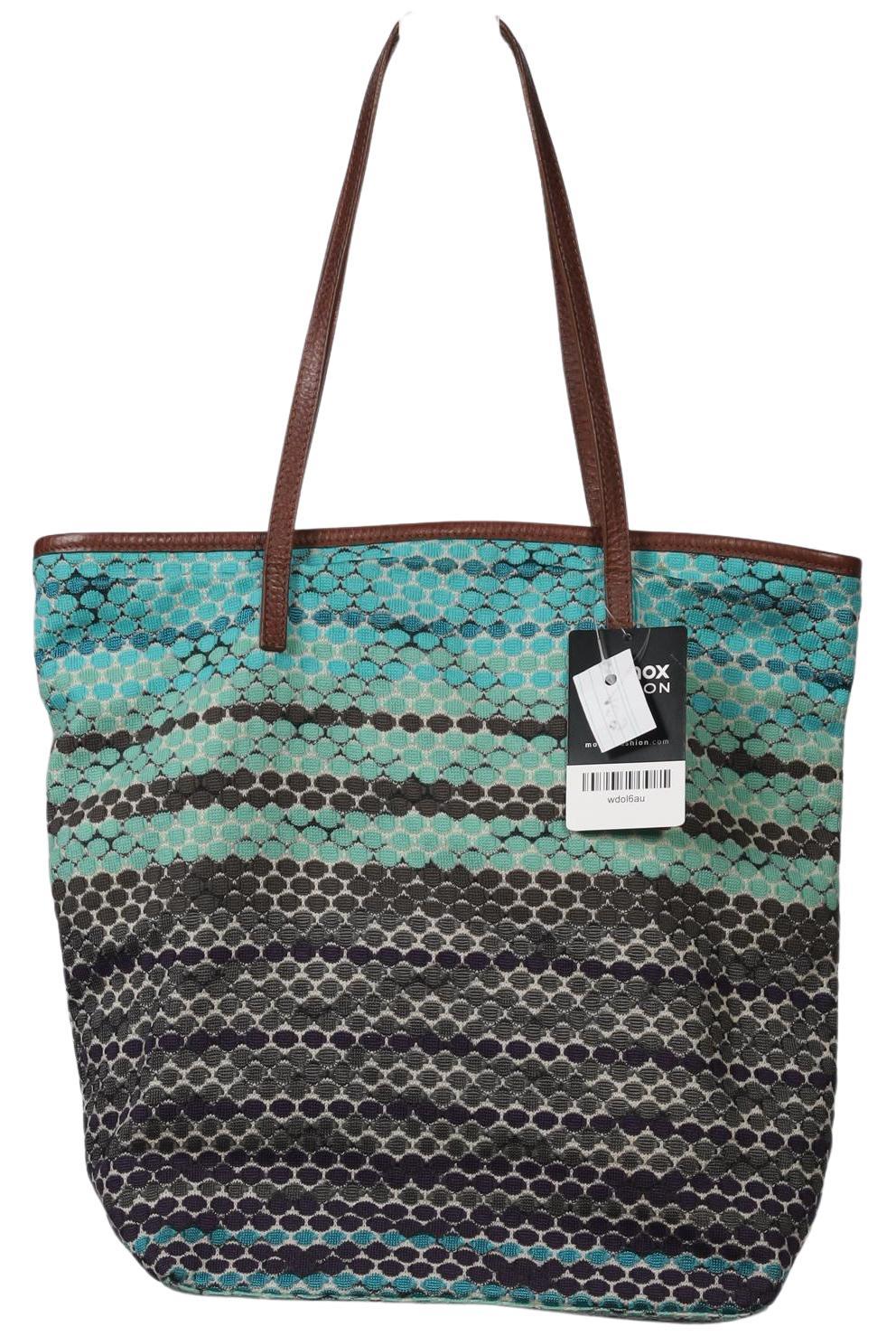 

M Missoni Damen Handtasche, blau, Gr.