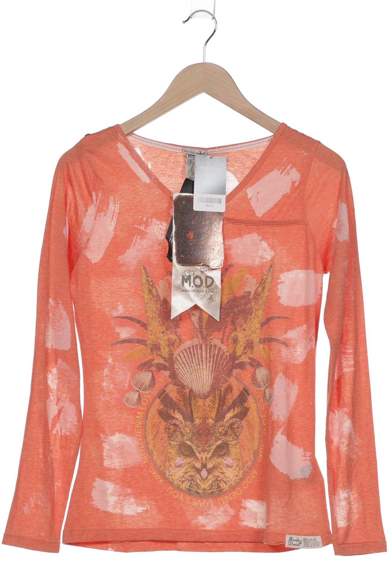 

M.o.d. Miracle of Denim Damen Langarmshirt, orange, Gr. 38