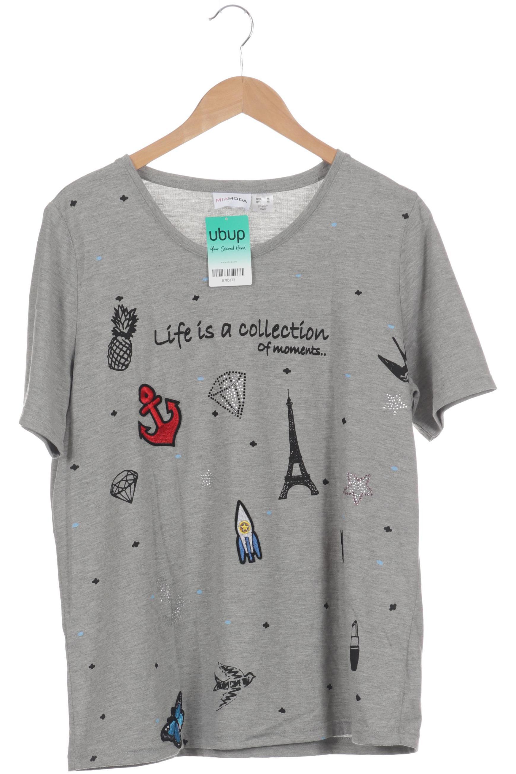 

Miamoda Damen T-Shirt, grau, Gr. 46