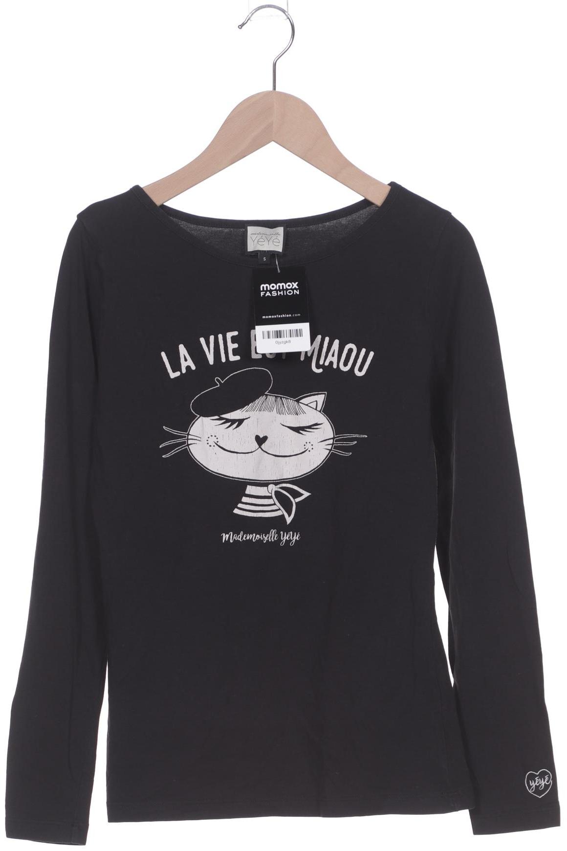 

Mademoiselle YeYe Damen Langarmshirt, schwarz, Gr. 36