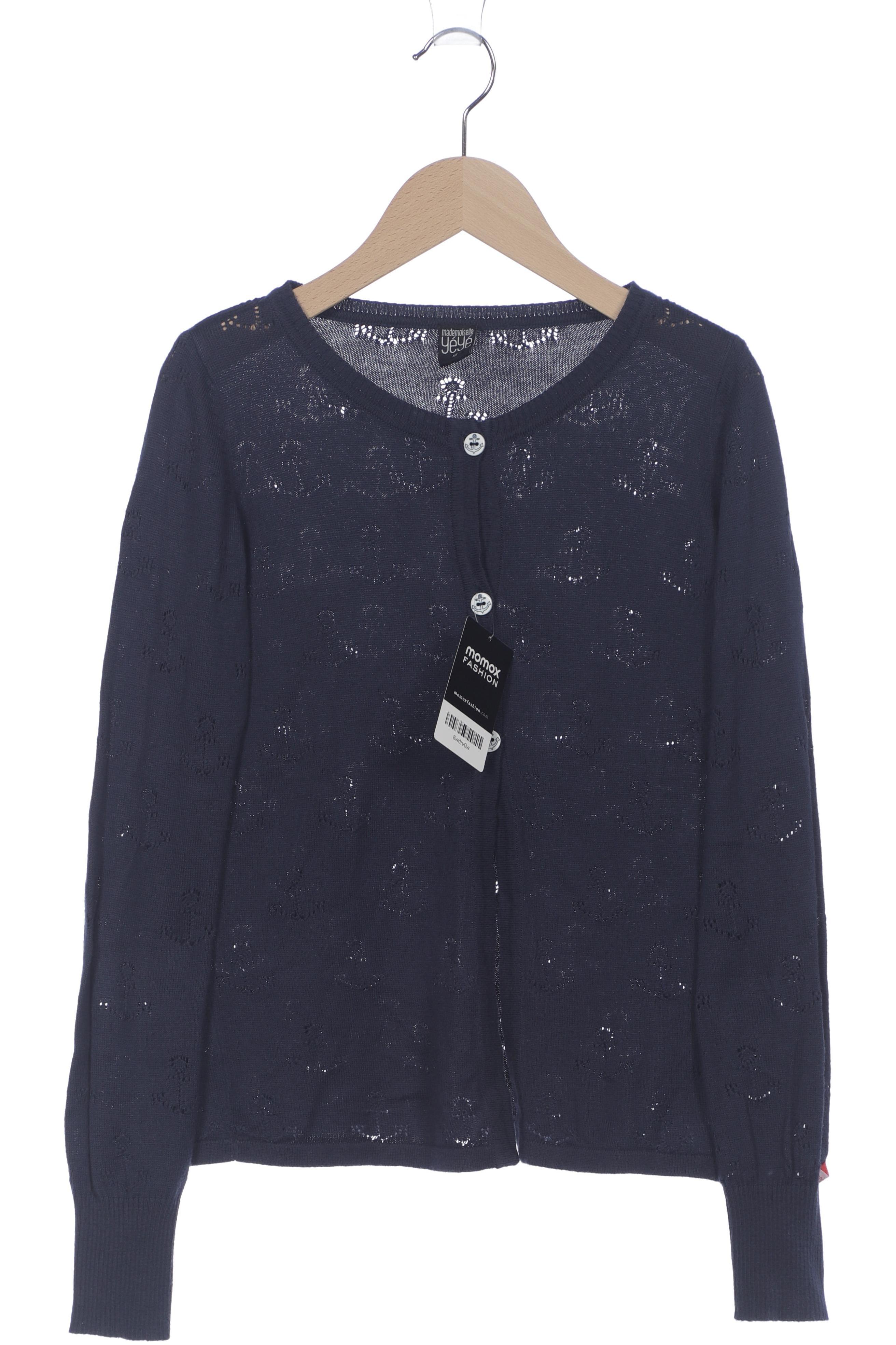

Mademoiselle YeYe Damen Strickjacke, blau, Gr. 34
