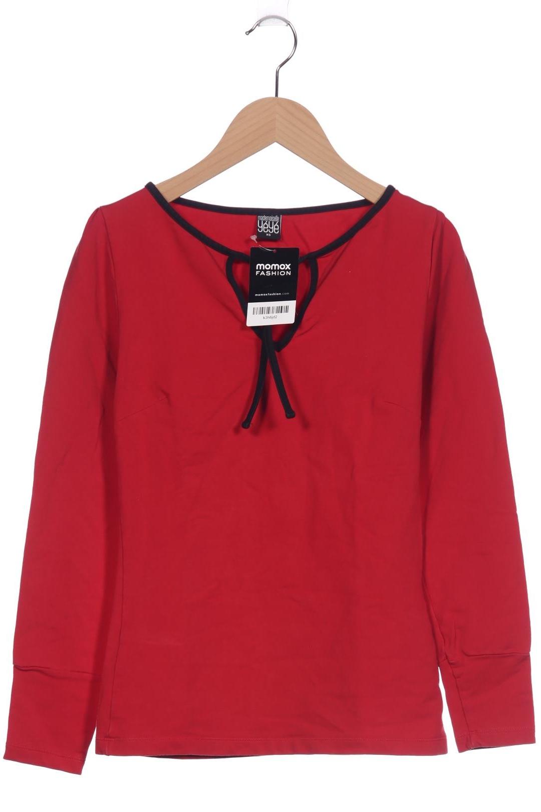 

Mademoiselle YeYe Damen Langarmshirt, rot, Gr. 34
