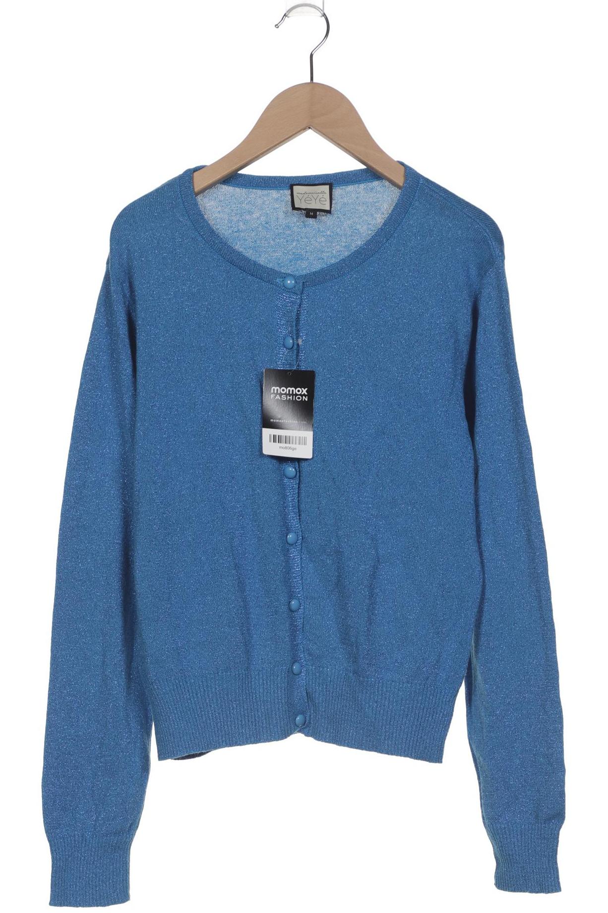 

Mademoiselle YeYe Damen Strickjacke, blau, Gr. 38