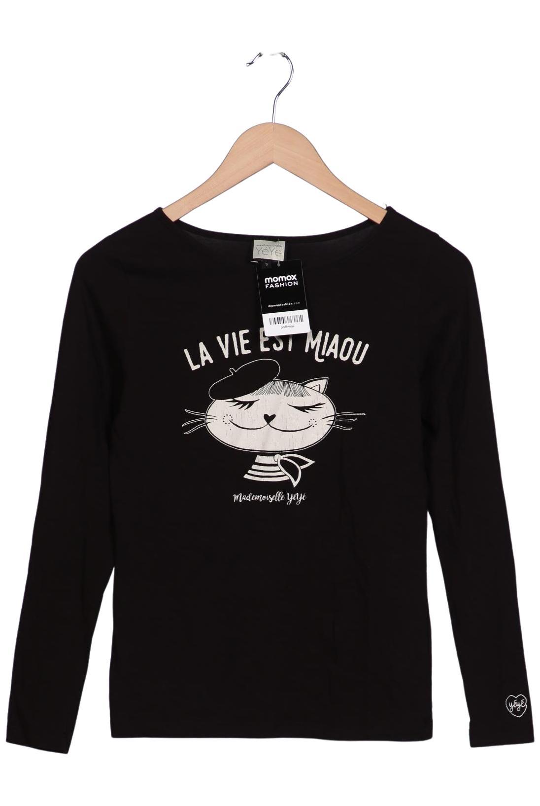 

Mademoiselle YeYe Damen Langarmshirt, schwarz, Gr. 36
