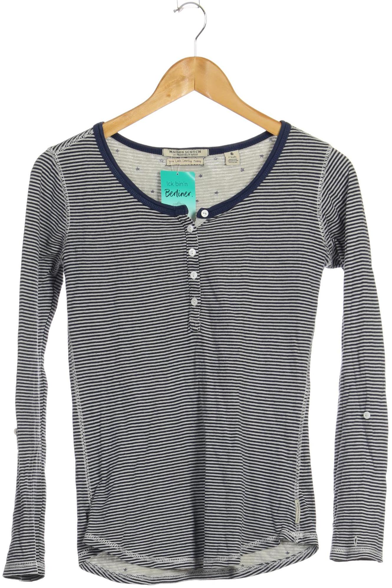 

Maison Scotch Damen Langarmshirt, blau, Gr. 34