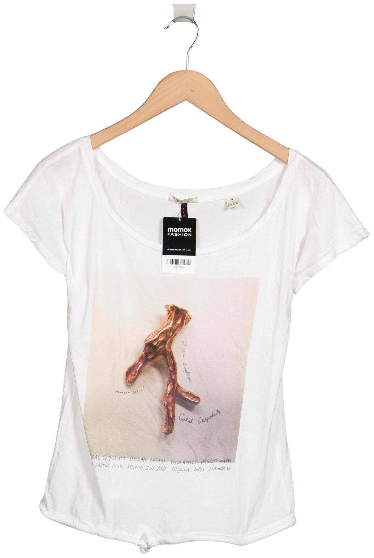 

Maison Scotch Damen T-Shirt, weiß, Gr. 36